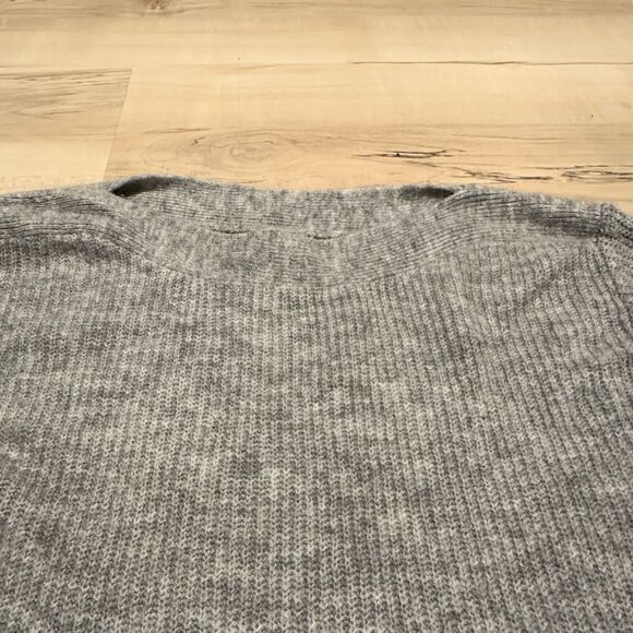 Leith Women Small Sweater Knit Boat Neck Melange Pullover Long Sleeve Gray - Picture 3 of 8